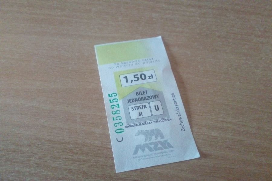 Bilet MZK Tomasz�w Mazowiecki