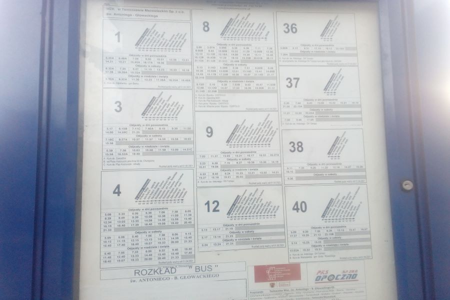 Rozk�ad jazdy MZK Tomasz�w Mazowiecki